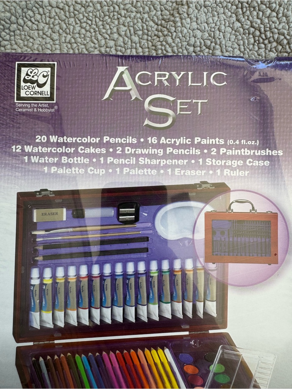 NEW Loew-Cornell Acrylic Set 59 Pieces Paintbrushes Pencils Paints - Picture 10 of 10